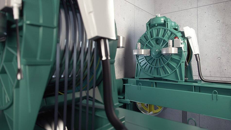 如超輕量的通力 UltraRope® 碳纖維纜等創新技術，可帶來無可比擬的能源效益。